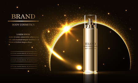 Cosmetics beauty series, ads of premium spray cream for skin care vector illustrationのイラスト素材