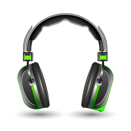 Headphones, isolated on a white background, vector illustration.のイラスト素材