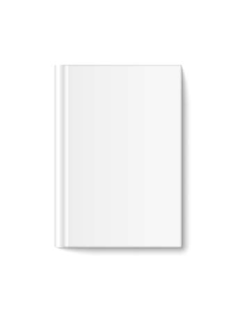 Vector 3d realistic book cover front view, vertical closed mockup, isolated on white background. Books design template for magazine, notebook, illustration.のイラスト素材