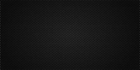 Black metallic abstract background, perforated steel mesh. Dark mockup for cool banners, vector illustration.のイラスト素材