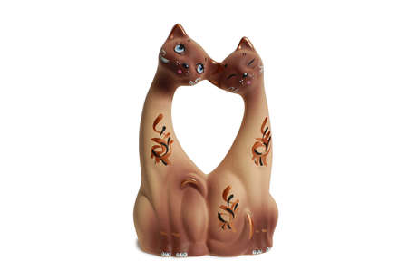 Two ceramic cats, gift, souvenirの写真素材