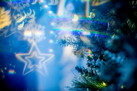 New Year eve, Christmas decoration, celebration backgroundの写真素材