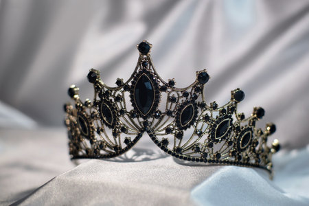 Black crown in gothic style. Queen