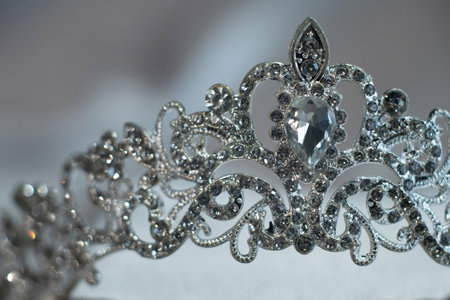 Royal golden diadem with diamondsの写真素材