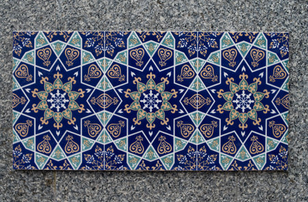 Traditional uzbek ornament. Tashkent, Uzbekistan. Central Asia.の写真素材