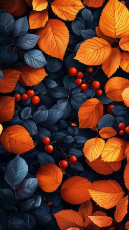Autumn leaves background. AI generative artの素材