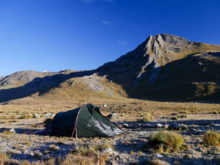 cordillera blanca trail huayhuash, overnight campingの写真素材