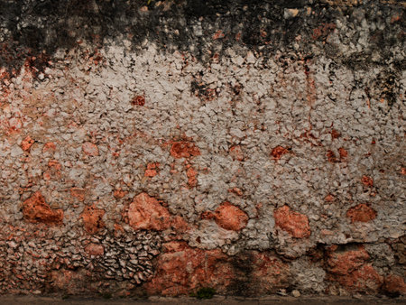 pattern gray color of modern style design decorative uneven cracked real stone wall surface with cementの写真素材