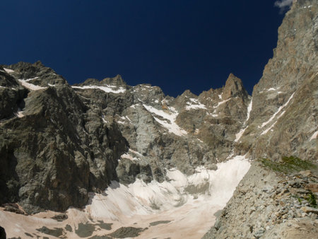 french mountain landscape in the national park Ecrins.の写真素材