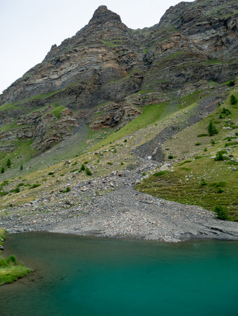 french mountain landscape in the national park Ecrins.の写真素材