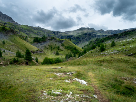 french mountain landscape in the national park Ecrins.の写真素材