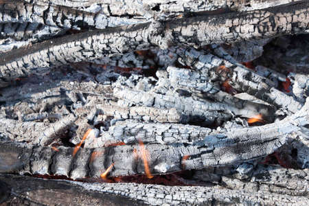 charcoal and fire flames. Ignite the fire.の写真素材