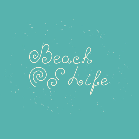 Beach life retro design. Summer vacation. Hand drawn vector illustration.のイラスト素材
