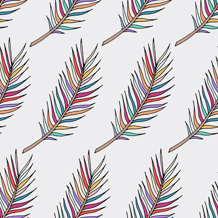 Hand drawn fern seamless pattern. Tropical vector print.のイラスト素材