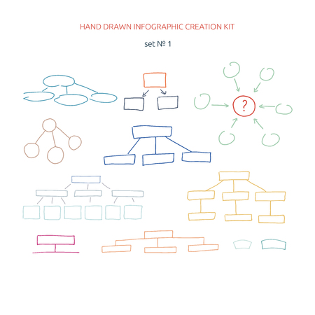 Hand drawn infographic creation kit. Presentation vector elements.のイラスト素材