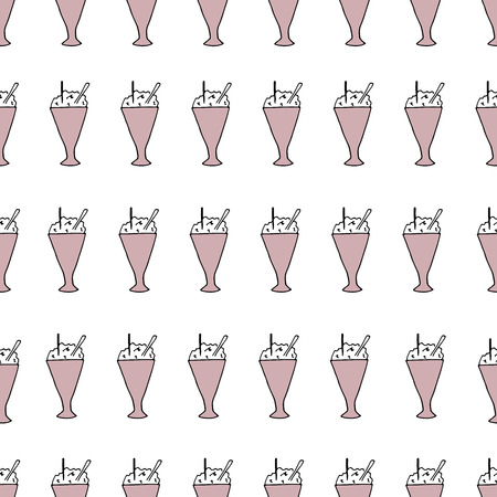 Chocolate cocktail seamless pattern. Hand drawn print.のイラスト素材