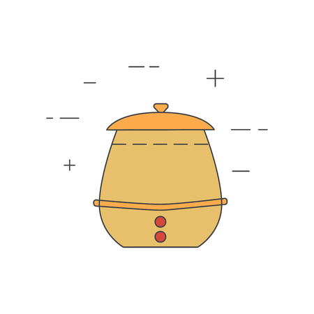 Soup kettle line icon. Kitchen, restaurant equipment.のイラスト素材