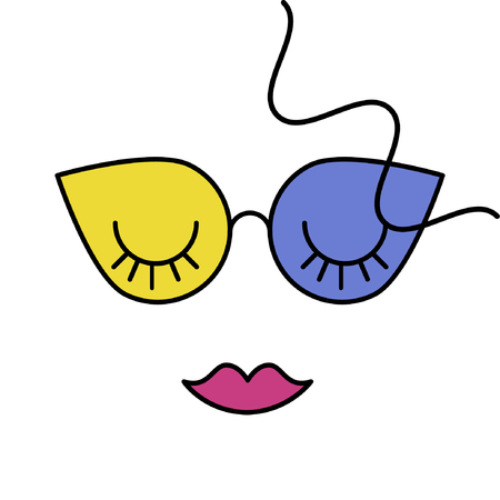 Woman minimal avatar. Vector creative illustration.のイラスト素材