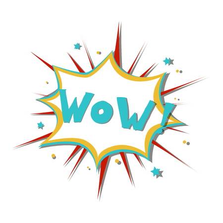 Wow comic speech bubble. Pop art style. Vector illustration.のイラスト素材