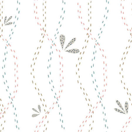 Wildwood floral seamless pattern. Vector forest print. Light colors.のイラスト素材