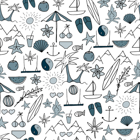 Summertime seamless patternのイラスト素材