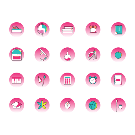 Education line icons. Back to school graphic design.のイラスト素材