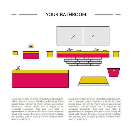 Bathroom Interior design concept vector illustrationのイラスト素材