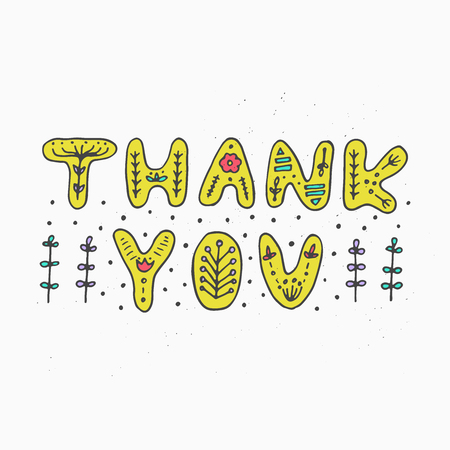 Thank you sweet lettering vector illustrationのイラスト素材