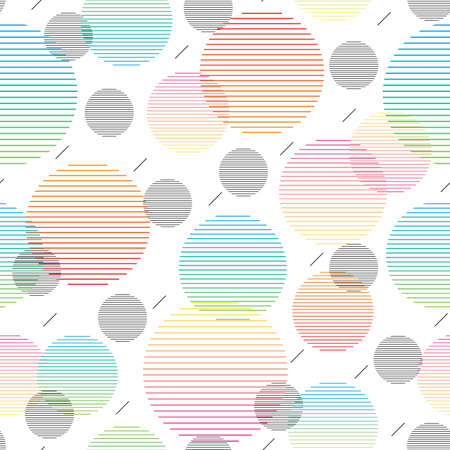 Seamless pattern with colorful circle lines geometric pattern illustrationのイラスト素材