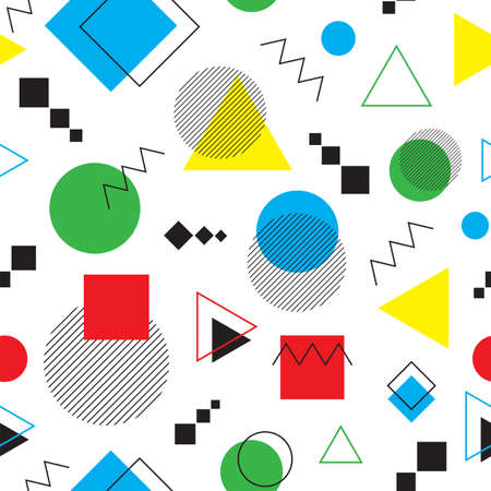 Seamless pattern with colorful geometric shapesのイラスト素材