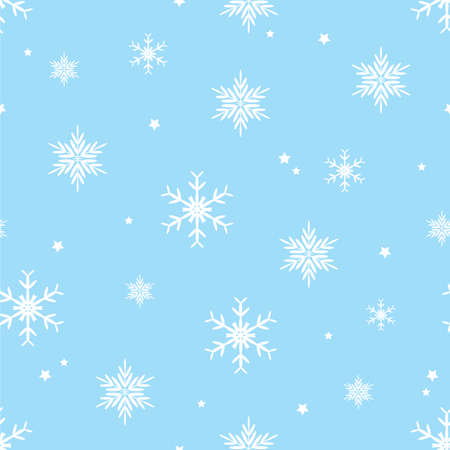 Seamless pattern with snowflakes on blue backgroundのイラスト素材