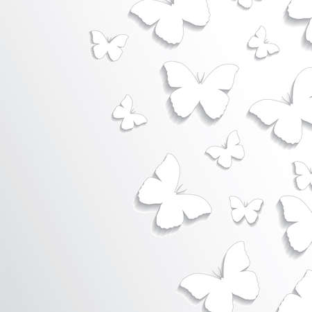 Abstract vector paper butterflies backgroundのイラスト素材