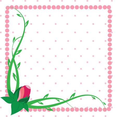 Rosebud flower frame greeting cardのイラスト素材