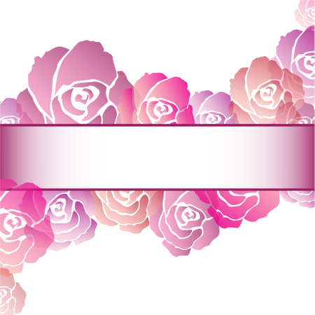 Rose banner background illustration designのイラスト素材