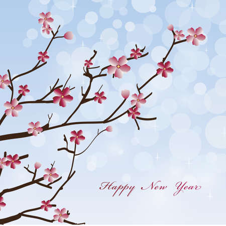 New year cherry blossom backgroundのイラスト素材