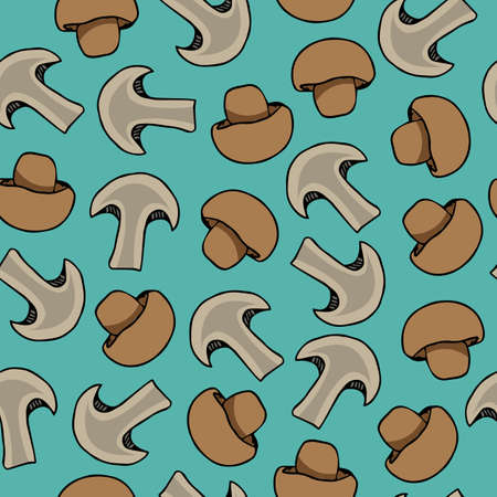 Vector seamless pattern with mushroomsのイラスト素材