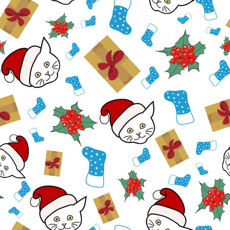 Repeat pattern for Christmas holiday, vector illustrationのイラスト素材