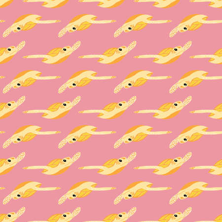 Sea turtles vector repeat patternのイラスト素材