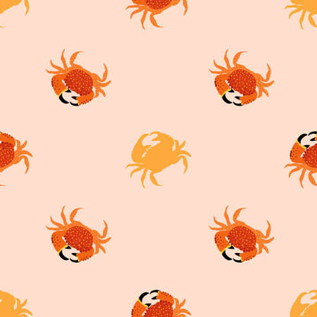 Red crabs seamless vector pattern designのイラスト素材