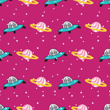 Colorful outer space repeat pattern