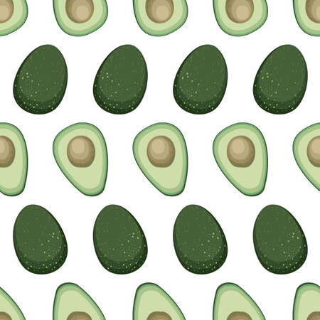 Avocado vector seamless pattern illustration design