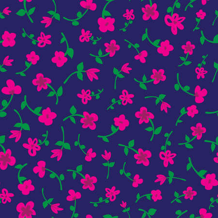 Ditsy floral pattern pink flowers patternのイラスト素材
