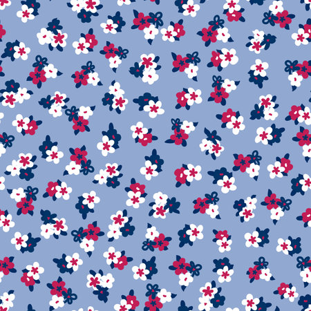 Small ditsy floral pattern repeat backgroundのイラスト素材