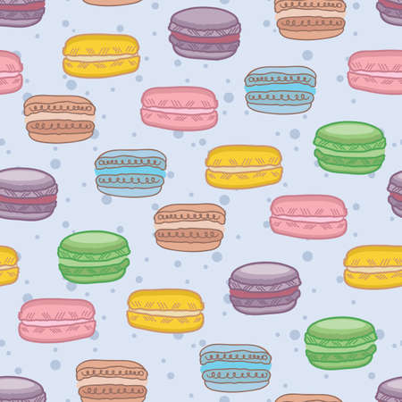 Colorful Macaroon seamless vector patternのイラスト素材