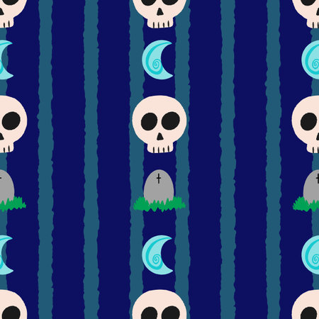 Spooky Halloween abstract striped seamless pattern background illustrationのイラスト素材