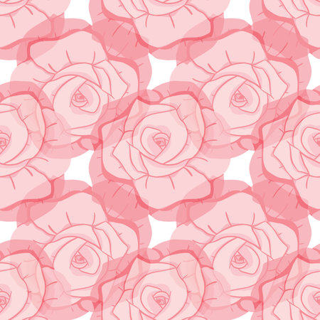 Rose flowers vector repeat design patternのイラスト素材