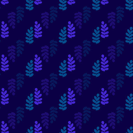 Blue tropical leaves vector seamless pattern designのイラスト素材