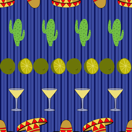 Mexican style seamless pattern illustrationのイラスト素材