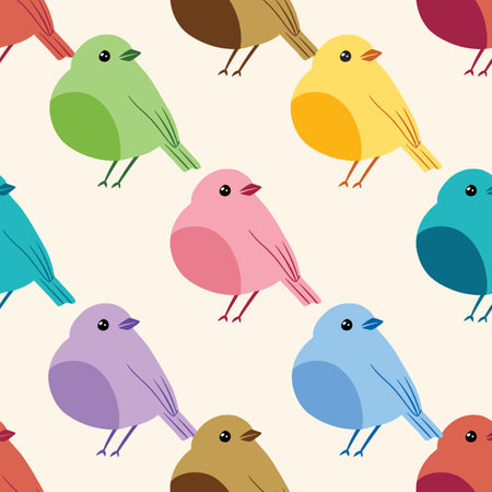 Colorful abstract birds vector repeat pattern designのイラスト素材