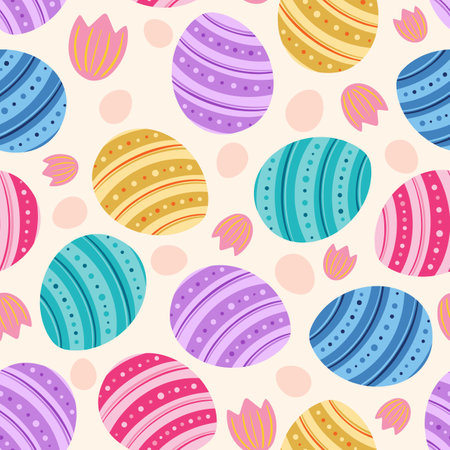 Easter holiday eggs seamless pattern designのイラスト素材